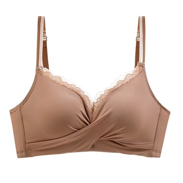 cfhntfmh Wireless Bras for Women Lace Adjustable Spaghetti Strap Mesh Bras Seamless No Underwire Color Block Push up Bras