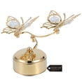 thumbnail image 4 of 24K Gold Plated Music Box with Crystal Studded Double Butterfly Figurine by Matashi, 4 of 7