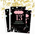 thumbnail image 2 of Darling Souvenir Black Birthday Invitation Card Printable Fill or Write In Blank Invites Party Supplies Pack Of 28 5 x 7 Inches, 2 of 5