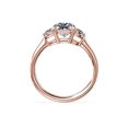 thumbnail image 2 of 1.00 Carat Excellent Princess Cut Real Diamond Latest Design Three Stone Engagement Ring for Ladies Solid 14K Rose Gold Size 7.5, 2 of 8