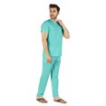 thumbnail image 2 of Inkmeso Solid Nightwear Set For Mens Tshirt And Pants Pajama Set Short Sleeve Pjs Loungewear Set, 2 of 8