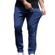 Fengqque Mens Slim Fit Jeans Stretch Denim Pants for Men Blue 18(XXXXXL)