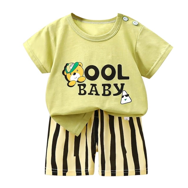 Ensemble Garçon Imprimé Animalier T-Shirt à Manches Courtes Tee Hauts Shorts Décontractés Col Rond Été Vêtements Bébé Garçon 4-5 Ans Vêtements Bébé Garçon Mode Garçons