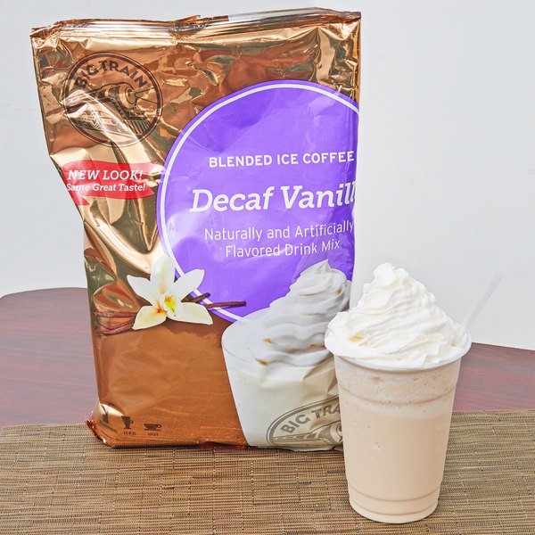Big Train 3.5 lb. Decaf Vanilla Latte Blended Ice Coffee Mix