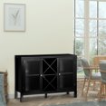 thumbnail image 2 of HOMCOM Sideboard Buffet Cabinet W/ X-Shaped Wine Rack for Living Room Black, 2 of 10