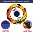 thumbnail image 3 of AquaPro Heavy Duty Nylon Deck Style Towable 1 Person Rider, Yellow and Red, 3 of 6