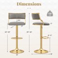 thumbnail image 3 of Gymax Swivel Bar Stool Set of 2 w/ Barrel Back & Footrest Metal Base for Home Bar, 3 of 9