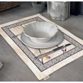 thumbnail image 3 of Vargottam Napperons - Napperon pour Table à Manger, Ensemble de 4 - Serviette en Coton Imprimée et Réversible - Napperons d'Intérieur pour Table de Maison et de Cuisine - Oiseau (Beige), 3 of 5