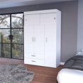thumbnail image 2 of Atlin Designs 2-Door Modern Wood Spacious Bedroom Armoire in White, 2 of 8