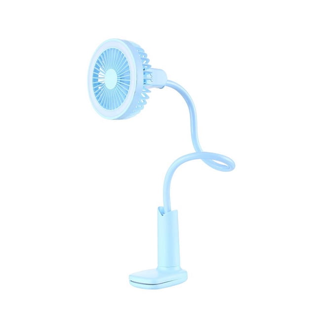 Ventilateur à Pince Rotation 360° Mini Ventilateur Rechargeable Ventilateur Personnel avec Lumière pour la Maison