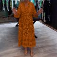 thumbnail image 4 of Ovzne Robes d'Été pour Femmes 2025 Robe pour Femme Robe d'Été Aguichant pour Femmes Mode Imprimée à Boutons Manches Courtes Col Rabattu Robe pour Femmes à Manches Longues Imprimée Liquidation, 4 of 7