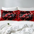 thumbnail image 3 of YST Red Race Car Bed Sheets Queen Neon Honeycomb Racing Car Games Bedding Set For Kids Boys Teen,Racing Helmet Wheel Checkered Flag Fitted Sheet Soft Breathable Fitted Bed Sheets, 3 of 4