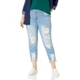 thumbnail image 1 of COVER GIRL Women's Plus Size Distressed Ripped Skinny Jeans, Light Distressed, Juniors 5, 1 of 3