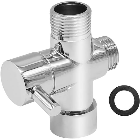 7/8" T-Adapter with Shut Off Valve Metal 3-Way Tee Connector T Adapter Bidet 7/8" X 7/8" X 1/2" Replacement for Luxe Neo Bidets, Chrome Finish