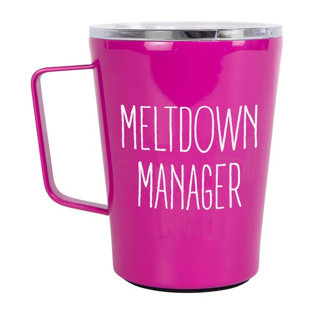 Meltdown Manager Gobelet de Voyage en Acier Inoxydable Rose 12 Onces avec Poignée
