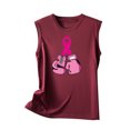 thumbnail image 5 of TIMIFIS Breast Cancer Ribbon Women's Racerback Tank Casual Sleeveless Printed Ladies Round Neck Blouses Tops T-Shirt - Fall/Winter, 5 of 5