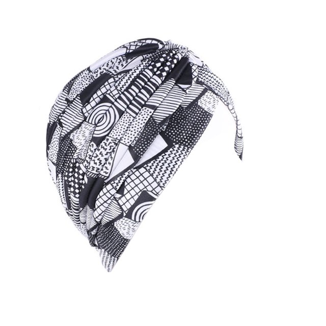 Turban Caps Multipurpose Pleated Supple to Touch Woman Accessories Sleep Hats Simple Design Breathable Polyester Women Hat Ocean Blue