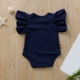 thumbnail image 4 of MIASHUI Baby Clothes Baby Boys Girls Solid Ruffle Romper Bodysuit Clothes Outfits,Navy,0-6 Months, 4 of 4