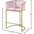 thumbnail image 5 of Meridian Furniture Donatella Tabouret en Velours Rose, 5 of 5