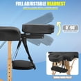 thumbnail image 3 of BestMassage Portable Massage Table, 73-Inch 2-Fold Adjustable Massage Bed with Face Cradle & Carry Case, Black, 3 of 7