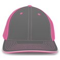 thumbnail image 1 of Pacific Headwear 404M.26P.XS Trucker Flexfit Cap, Graphite & Pink - Extra Small, 1 of 1