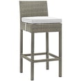 thumbnail image 2 of Modway Tabouret de Bar de Mobilier de Patio Extérieur en Osier à 4 Conduits, Gris Pâle, 2 of 6