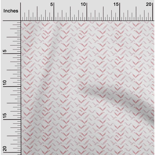 oneOone Tissu Polyester Lycra Rouge Pastel Chevron Géométrique Matériel de Couture Imprimé Tissu au Mètre 56 Pouces de Large
