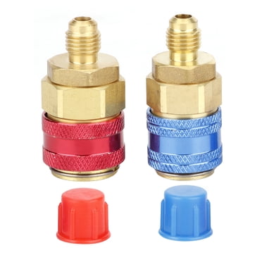 R134a Raccord Rapide A/c Connecteur Rapide Haut Bas R134a Adaptateur Réfrigérant Voiture A/c R134a Connecteur 2 Pcs R134a Haute Basse Pression Raccord Rapide Droit Voiture A/c Réfrigérant