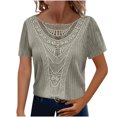 thumbnail image 1 of Posijego Tunique en Tricot pour Femmes Hauts Amples à Col Rond Manches Courtes Chandail Léger, 1 of 7