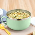 thumbnail image 4 of Pisexur Stainless Steel Double Layer Insulated Rabbit Fast Food Cup Large Capacity Plastic Stainless Steel Bowl With Lid Instant Noodle Bowl Green,Free Size, 4 of 7