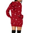 thumbnail image 4 of Femmes Hoodie Robe, Casual Skin Amical Tombé Épaule Manches Pull Hoodie Sweatshirt Robe Libre Correspondant à la Maison Rouge, Gris, Bleu Foncé, Noir Vieil Homme, Rouge Vieil Homme, Noir Élan, 4 of 6