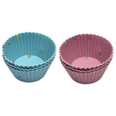 SHISUYAN 1 Set/6PCS Thickened Silicone Muffin Cup Round Lace Baking Mold (Mix Color)