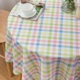 thumbnail image 3 of Nappe de Printemps à Carreaux Vichy Verts de Pâques Ronde 60 Pouces - Rose Vert Bleu Blanc Pastel à Carreaux Plaid Nappe 60 Pouces Nappe en Polyester Housse de Table Réutilisable Résistante à l'Eau pour Décor de la Saint-Valentin Printanière, 3 of 6