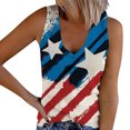 thumbnail image 2 of SMihono Hauts pour Femmes Débardeur Mode Été Col en V T-Shirt Décontracté Sans Manches Imprimé Débardeur Débardeurs pour Femmes Hauts d'Été pour Femmes, 2 of 5