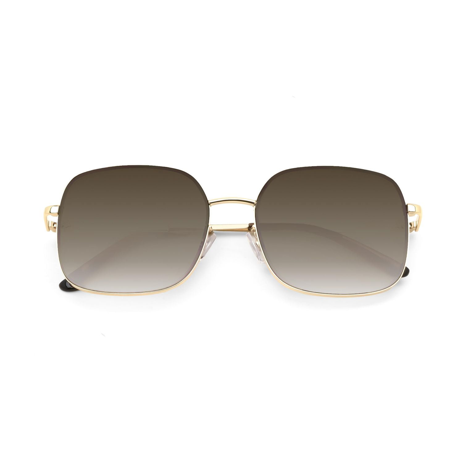 Lunettes de soleil aviateur carrées doré pour femmes Time & Tru