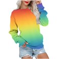 thumbnail image 1 of Penkiiy Chandail pour Femmes T-shirt Imprimé de Mode pour Femmes Blouse à Manches Longues Col Rond Hauts Décontractés Chandail Chandails à Capuchon Multicolore Vêtements Y2K, 1 of 5
