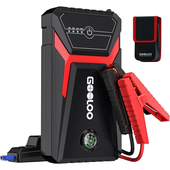 GOOLOO Démarreur de Voiture, Boîte de Démarrage de Batterie 12 V à Crête de 1500 A avec Sortie de Charge Rapide (jusqu'à Moteurs à Essence 6,0 L et Diesel 4,0 L), GE1500 Bloc d'Appoint Portable Banque d'Alimentation Démarreur de Voiture