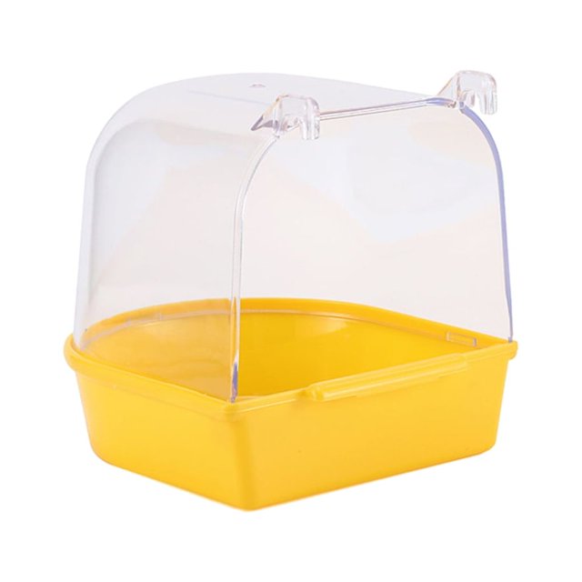 kurtrusly Parrots Water Bathtub Shower Box Wide Application Easy To Clean And Reusable Universal Fit Plastic yellow