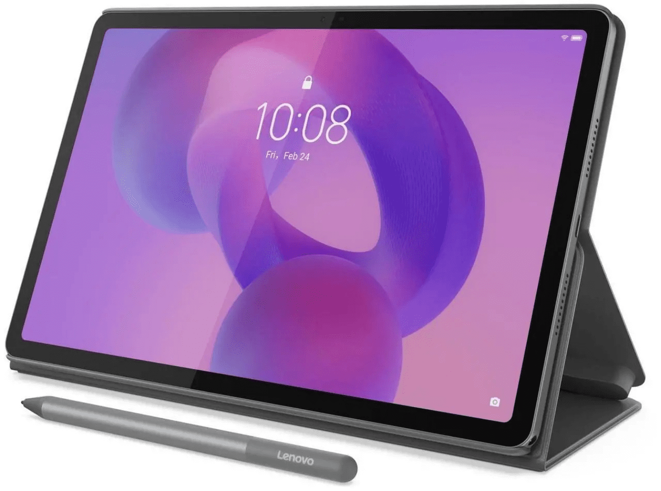 Tablette Android Lenovo Idea Tab 11 po, MTK Dimensity 6300, 128 Go SSD, 4 Go de RAM, avec étui folio et stylet – Gris Luna