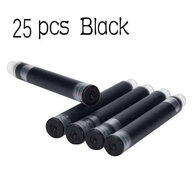 PEONAVET Pen Ink 25 Pcs Courte Portable Norme Européenne Petit Diamètre 2,6 mm Pen Ink Recharges de Remplacement 35 ml
