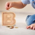 thumbnail image 4 of WRKEKC Clearance Personalized Wooden Name Money Box Wooden Deposit Box Twenty Six English Letters, 4 of 5