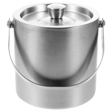 Miangastore 1Pc Stainless Steel Ice Bucket Multi-function 1.8L Champagne Wine Bucket (Silver)