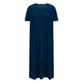 thumbnail image 4 of Erwazi Robe pour Femmes à Fermeture Éclair devant, Manches Courtes, Longue Robe de Chambre avec Poches, Tenue de Détente, 4 of 6