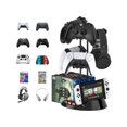 thumbnail image 1 of Controller Holder with Organizer Base, 2 Tiers Desk Gaming Controller Headset Stand with Cable Organizer for All Xbox PS4 PS5 Switch Pro Crontroller Gaming Accessories, 1 of 7