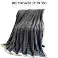thumbnail image 2 of Bwiyojiz Home & Kitchen Decor Bedding Textiles Blankets Throws 59x40 in Fleece Throw Blanket for Couch Soft Warm Fluffys Cream Solid ColorBlanket Decorative and Giftable Striped, Gray, 2 of 6