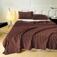 thumbnail image 2 of Coffee 100Cm All-Purpose Fleece Blanket Quick-Dry Ribbed Surface Microfiber Indoor Outdoor Use #02CJf, 2 of 6