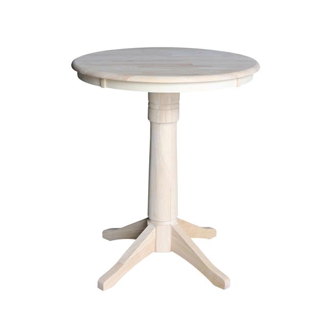 International Concepts K-30RT-27B-6B 30 in. Round Pedestal Counter Height Table - Multicolor