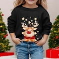 thumbnail image 2 of PMVFHDE Liquidation Chandails en Molleton Mignons pour Filles Automne et Hiver Imprimé de Noël Col Rond Manches Longues Décontracté Sans Capuche Chandails en Molleton Mignons, Noir, 13-14 Ans, 2 of 4