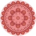 thumbnail image 1 of Ahgly Company Tapis d'Intérieur Ronds Transitionnels Pastel Rose Lavables à la Machine, 3 Pieds Rond, 1 of 7