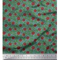 thumbnail image 1 of Soimoi Moss Georgette Fabric Leaves & Rose Floral Printed Fabric 1 Yard 42 Inch Wide, 1 of 3